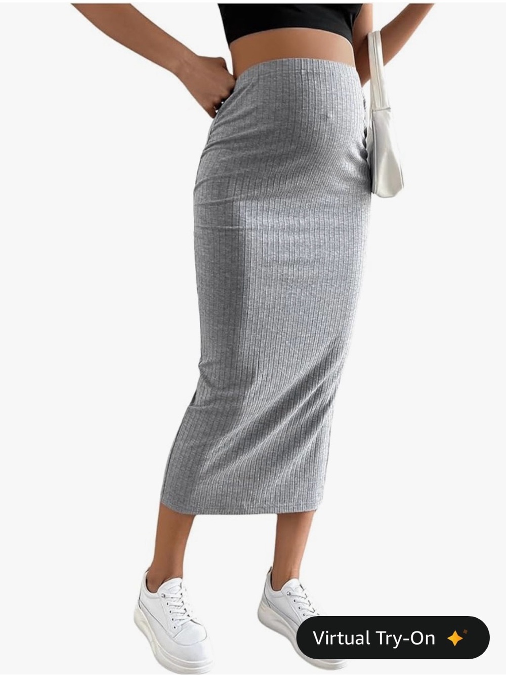 Maternity Rib Knit Pencil Skirt